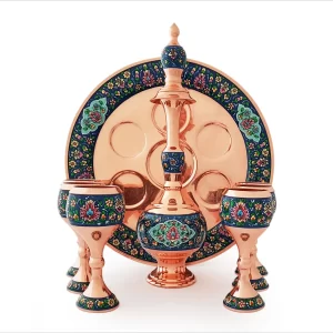 طقم رشاش شراب صغير مزخرف بفن المينا الفيروزي - کود 901955